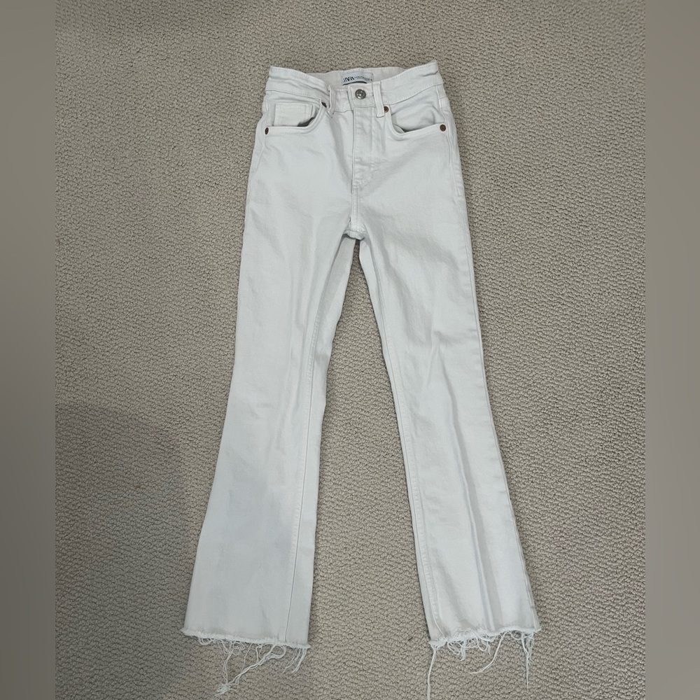 White zara flare jeans size 00